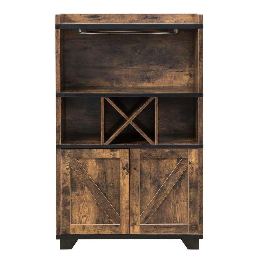 Kitchen & Dining Room Furniture * | Capalli Distressed Wood Buffet With 7-Shelf By Furniture Of America