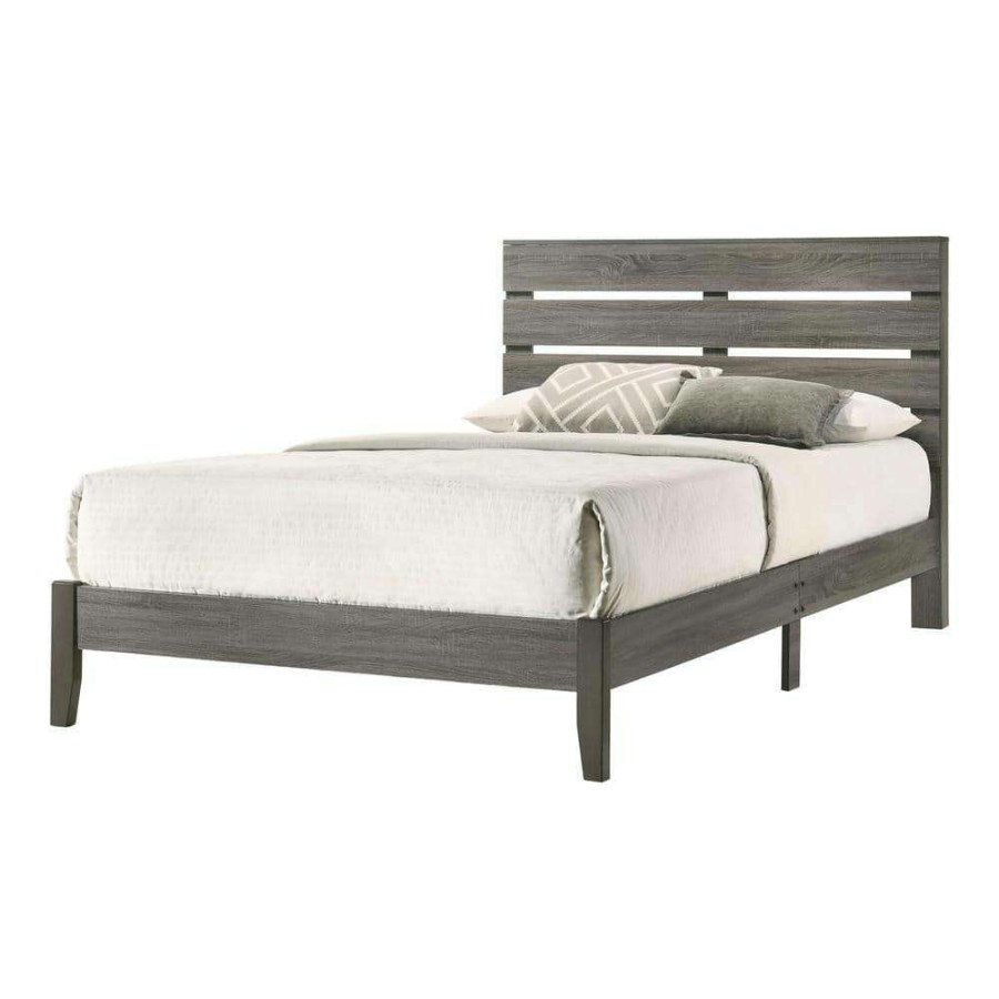 Bedroom Furniture * | Brego Gray Queen Platform Bed By Furniture Of America