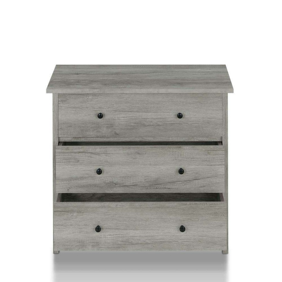 Bedroom Furniture * | Kerani 3-Drawer Vintage Gray Oak Chest By Furniture Of America