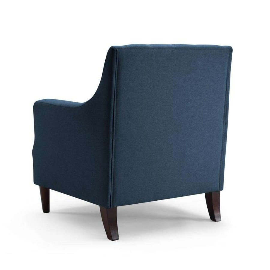 Living Room Furniture * | Joelle Blue Linen Tufted Club Chair By Furniture Of America