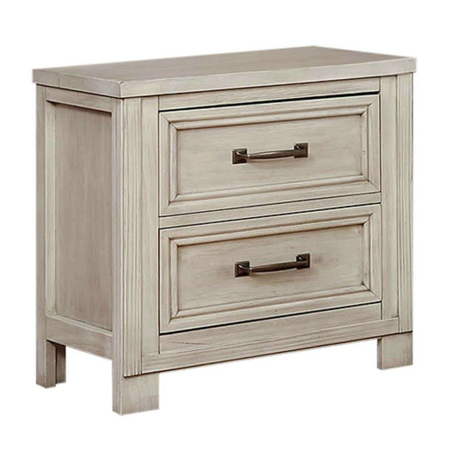 Bedroom Furniture * | Brody 2-Drawer Antique White Nightstand By Furniture Of America