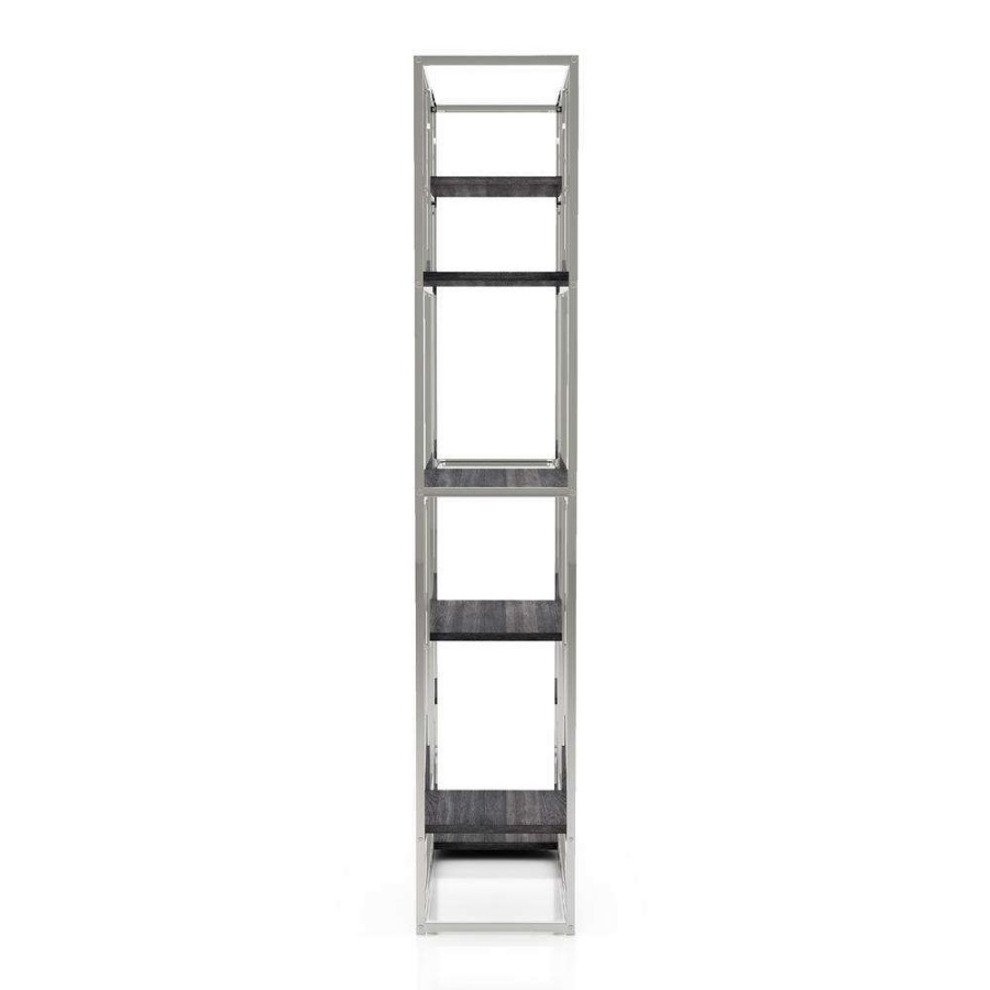 Home Office Furniture * | Bowynne 70.25 In. Chrome Steel 6-Shelf Standard Bookcase By Furniture Of America