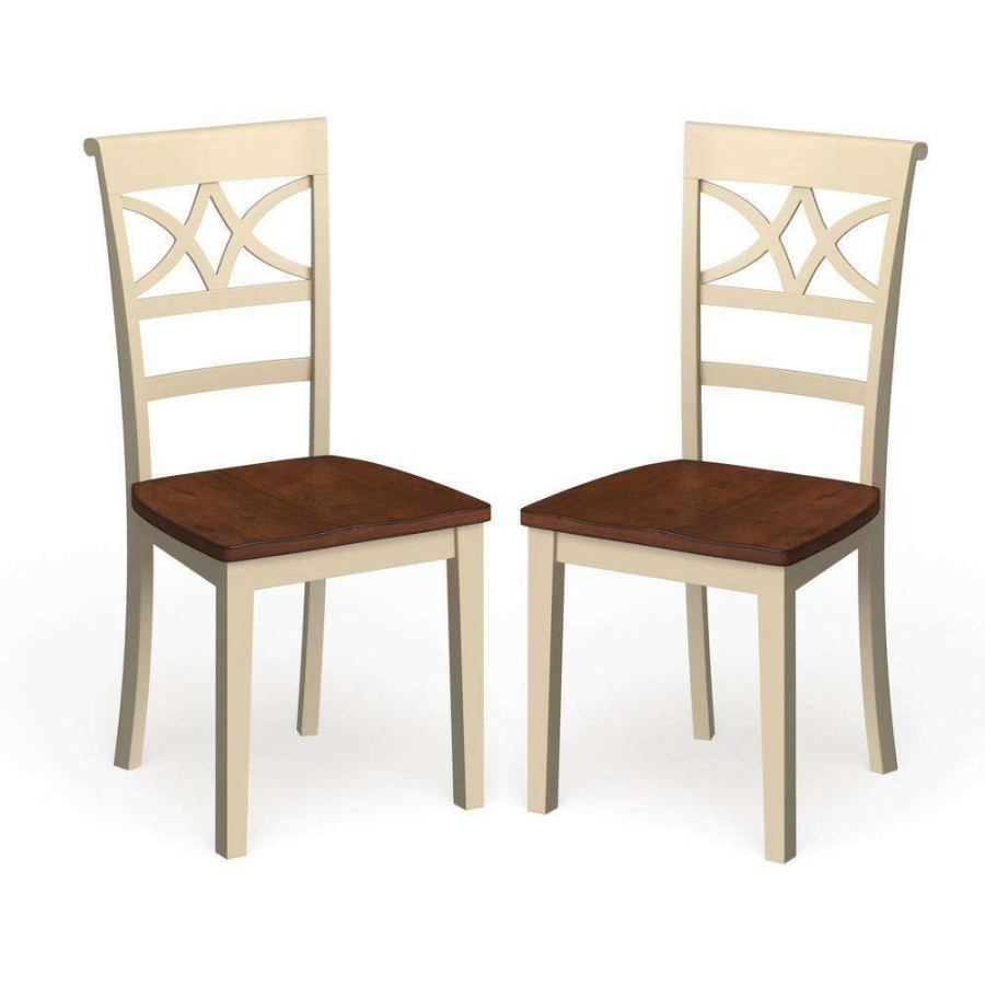 Kitchen & Dining Room Furniture * | Logan White Wood Curved Back Dining Chairs (Set Of 2) By Furniture Of America