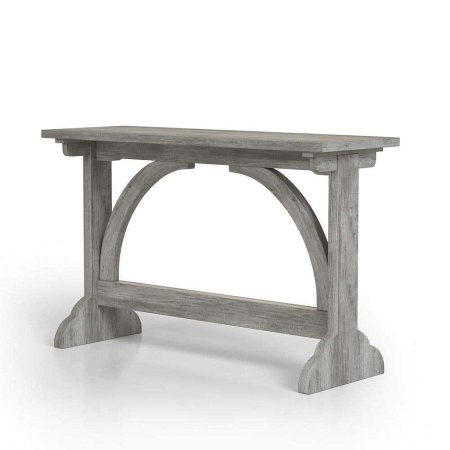 Living Room Furniture * | Hava 47.24 In. Vintage Gray Oak Rectangle Wood Console Table By Furniture Of America