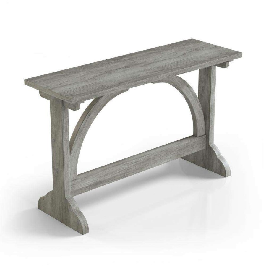 Living Room Furniture * | Hava 47.24 In. Vintage Gray Oak Rectangle Wood Console Table By Furniture Of America