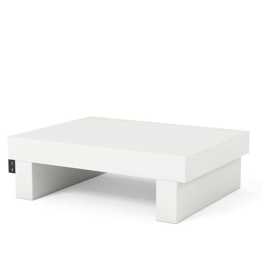 Bedroom Furniture * | Trakehar Low-Profile Glossy White Nightstand By Furniture Of America