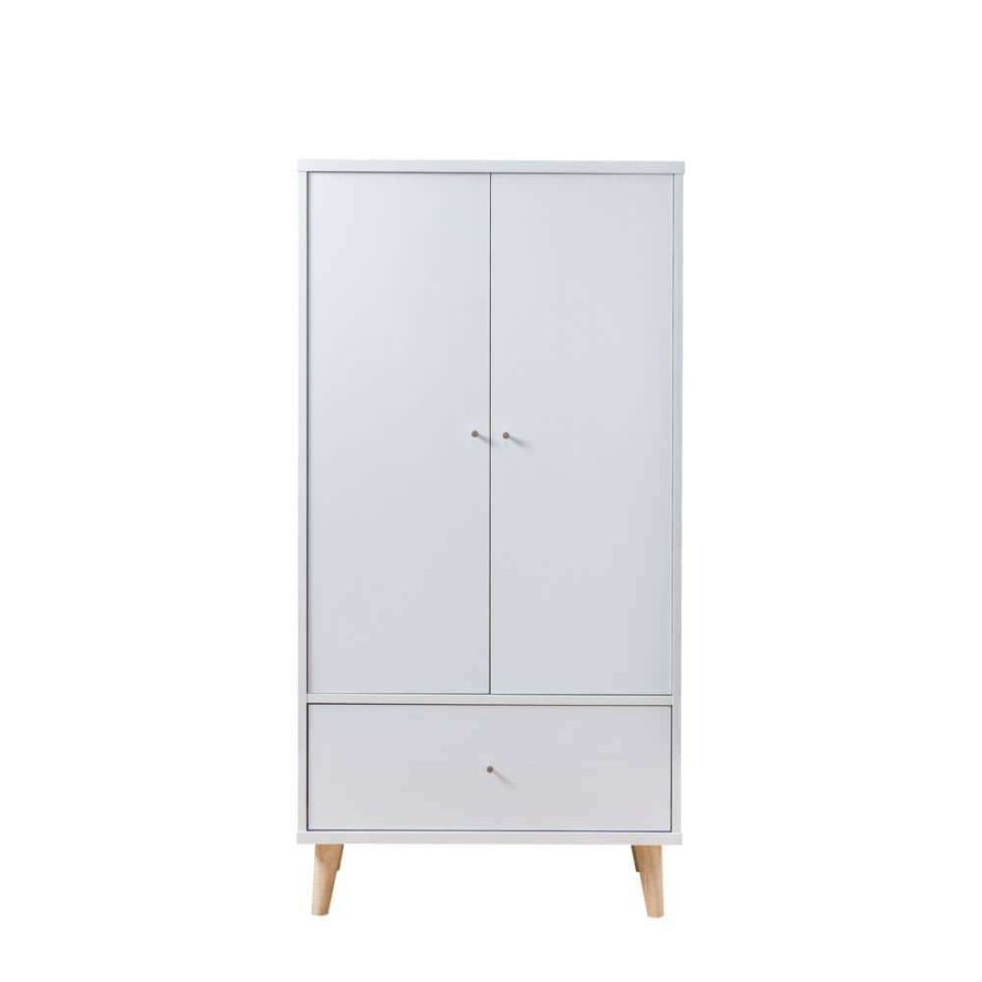 Bedroom Furniture * | Satonia Iii White Armoire With 2-Door Cabinet And Drawer (60.25 In. H X 31.25 In. W X 20.75 In. D) By Furniture Of America