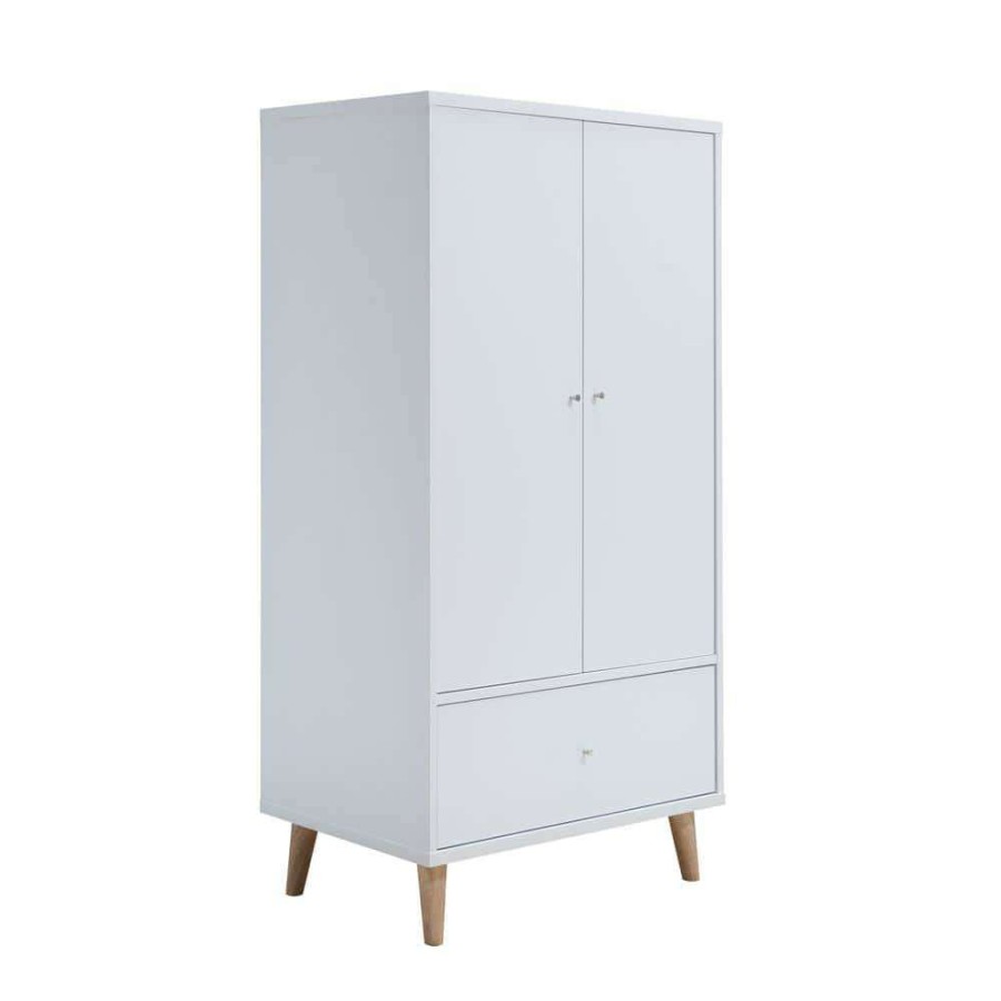 Bedroom Furniture * | Satonia Iii White Armoire With 2-Door Cabinet And Drawer (60.25 In. H X 31.25 In. W X 20.75 In. D) By Furniture Of America