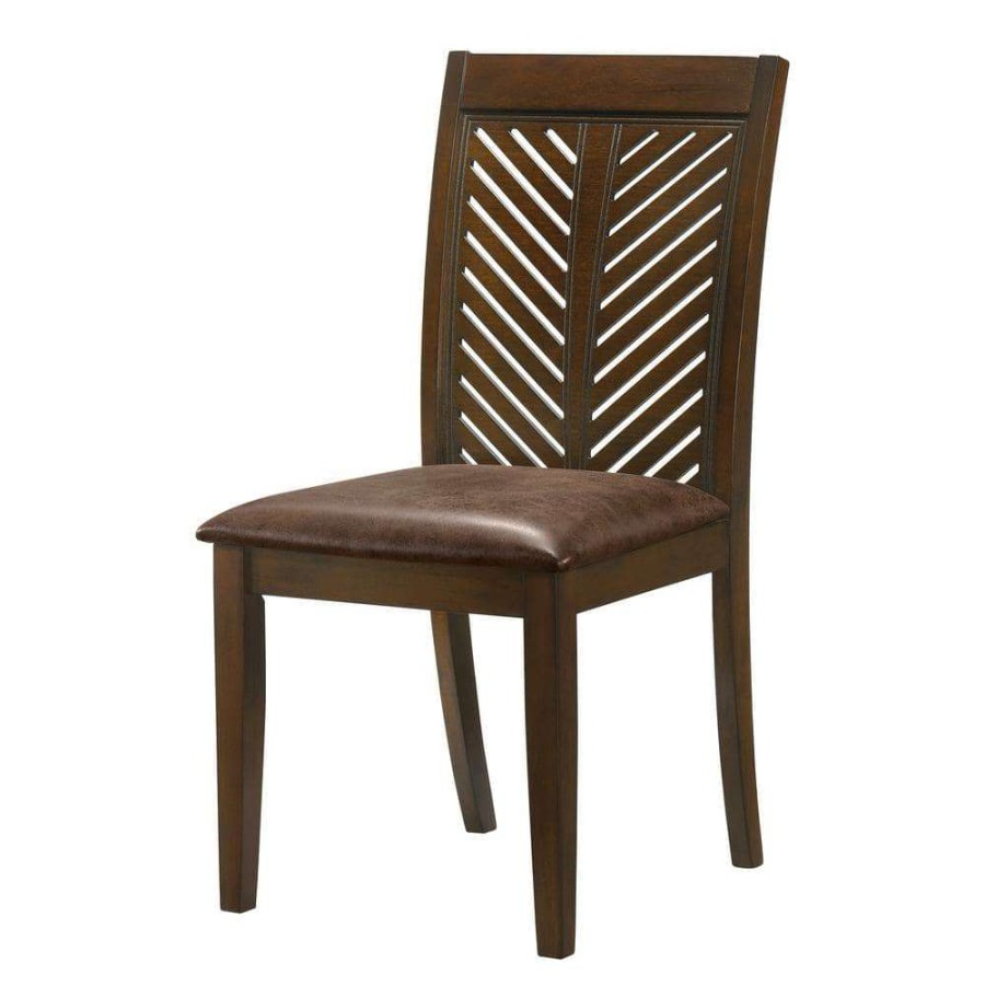 Kitchen & Dining Room Furniture * | Ederie Brown Side Chair (Set Of 2) By Furniture Of America