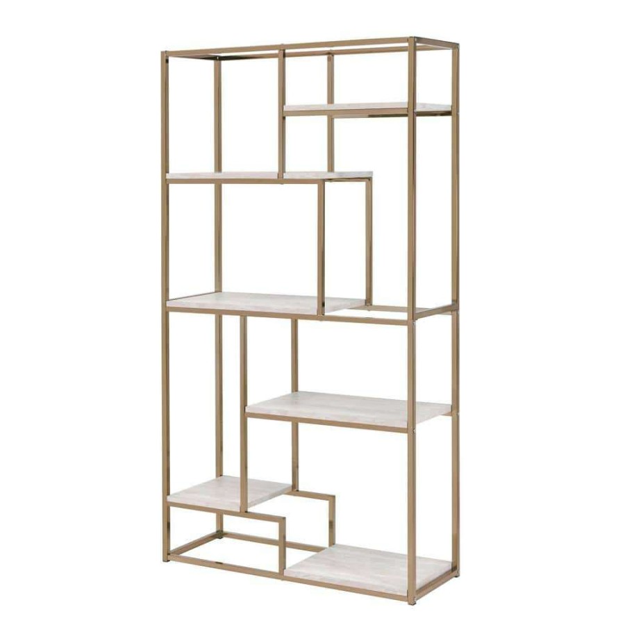 Home Office Furniture * | Klellia 70.25 In.H Champagne Display Shelf By Furniture Of America