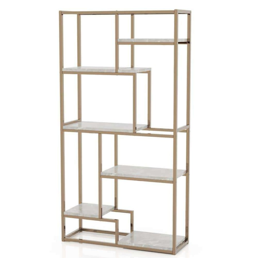 Home Office Furniture * | Klellia 70.25 In.H Champagne Display Shelf By Furniture Of America