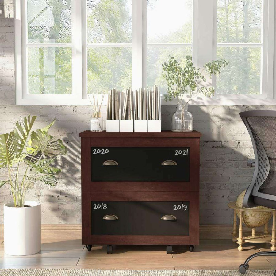 Home Office Furniture * | Gaula Vintage Walnut File Cabinet With Caster Wheels By Furniture Of America