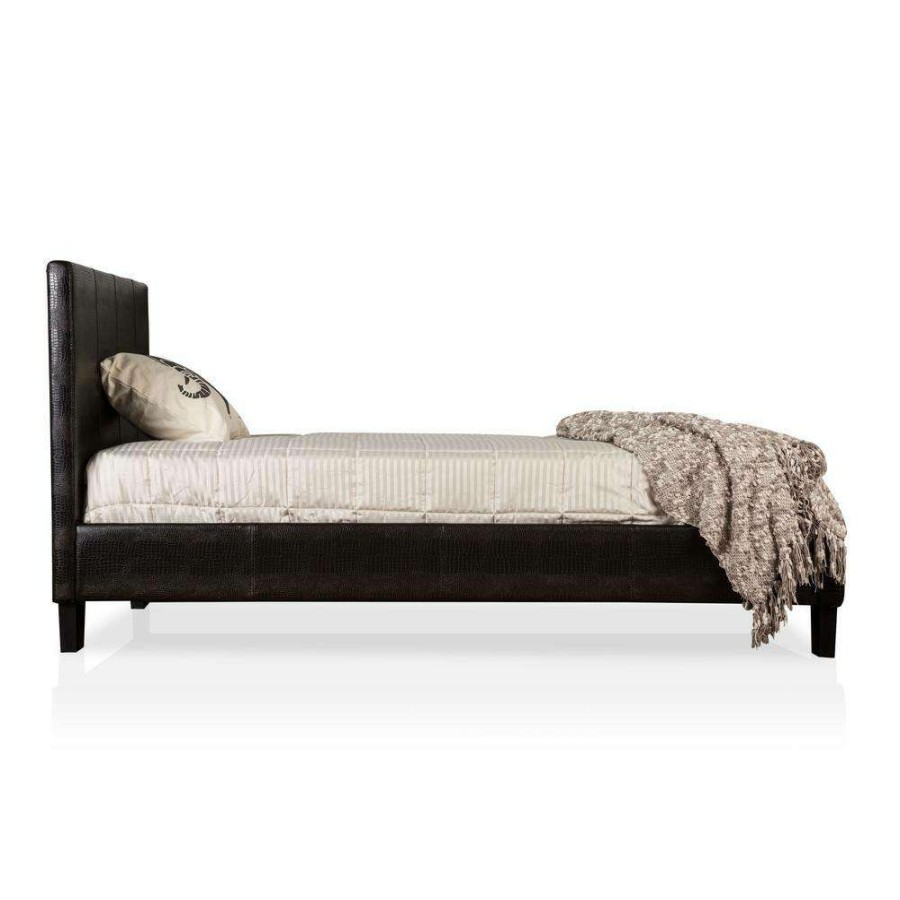 Bedroom Furniture * | Riegelwood 39.5 In. H Black Queen Wood Frame Platform Bed By Furniture Of America