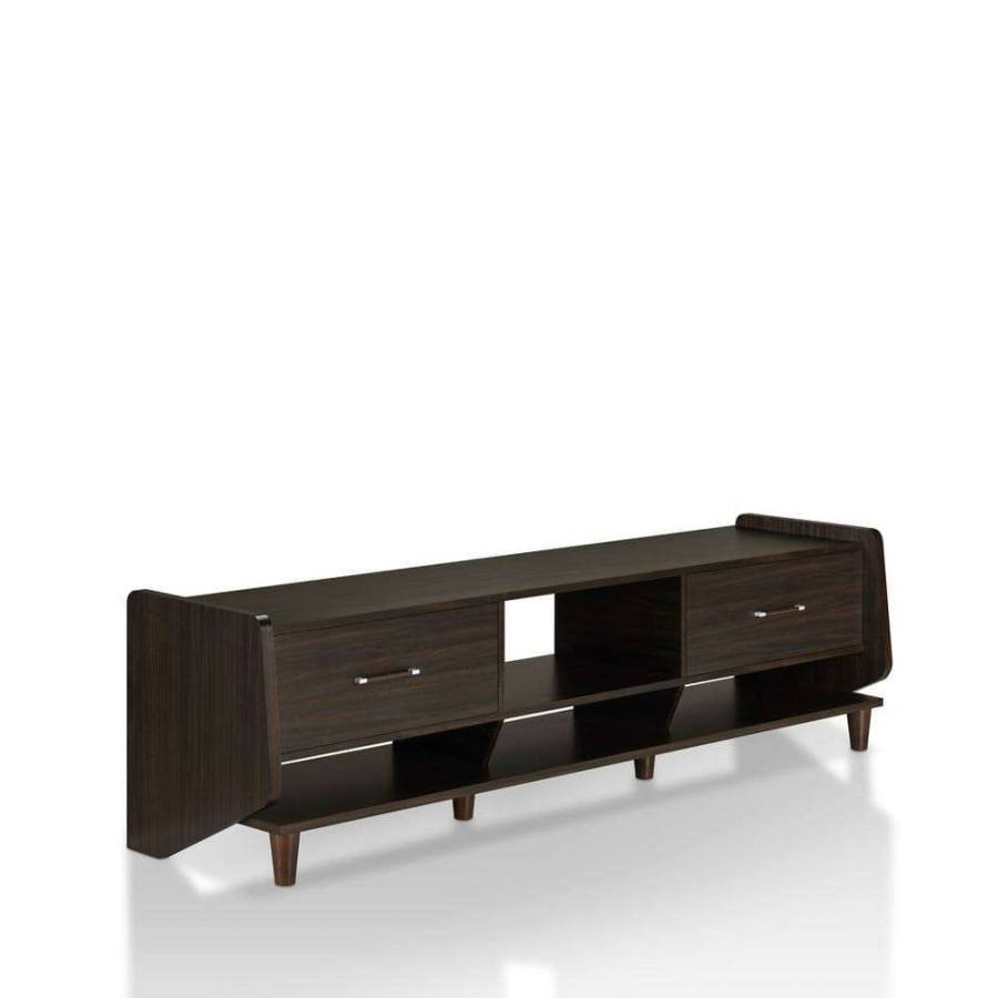 Living Room Furniture * | Penelope 71 In. Wenge Wood Tv Stand With 2-Drawer Fits Tvs Up To 80 In. With Cable Management By Furniture Of America