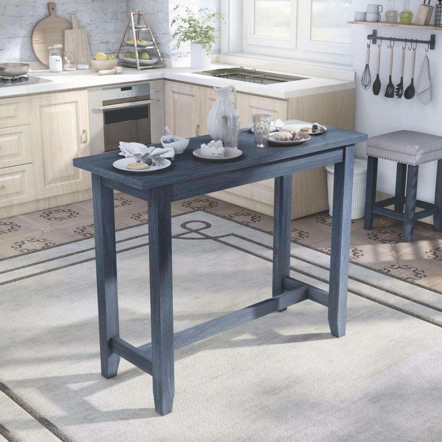 Kitchen & Dining Room Furniture * | Dremmend 3-Piece Blue Counter Height Table Set By Furniture Of America