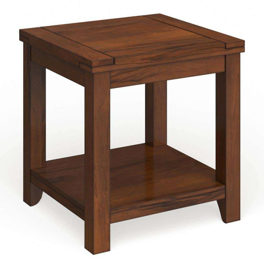 Living Room Furniture * | Liard 23.5 In. Dark Cherry Rectangle Wood End Table By Furniture Of America