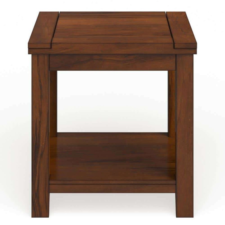 Living Room Furniture * | Liard 23.5 In. Dark Cherry Rectangle Wood End Table By Furniture Of America