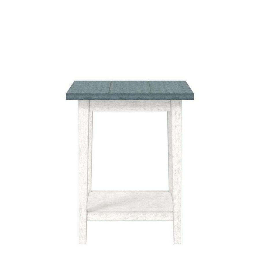 Living Room Furniture * | Defara 24 In. White And Blue 1-Shelf Side Table By Furniture Of America