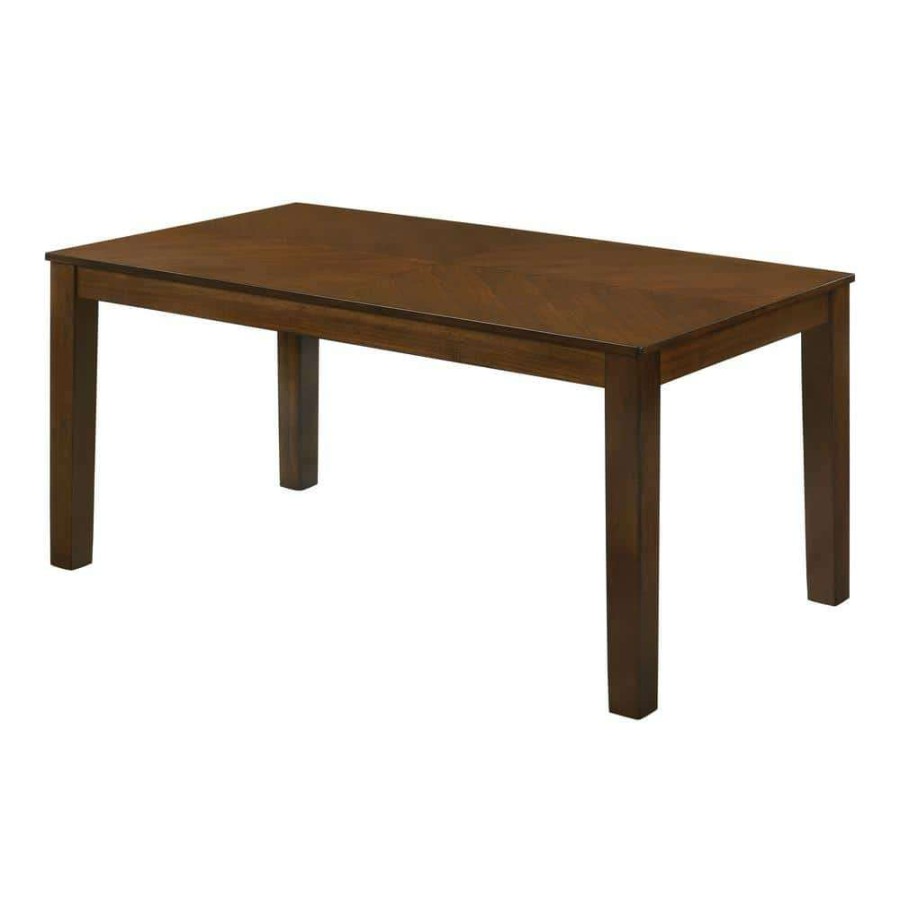 Kitchen & Dining Room Furniture * | Ederie 65 In. Rectangle Walnut Wood Top Dining Table Seats Up To 6 By Furniture Of America