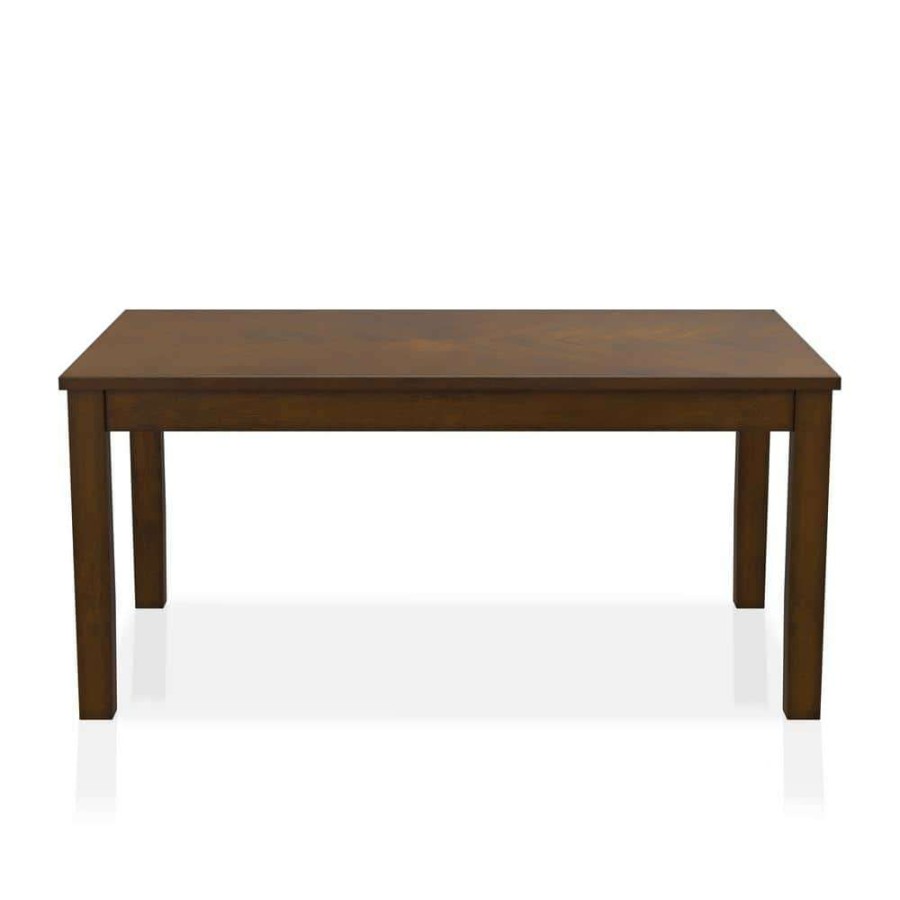 Kitchen & Dining Room Furniture * | Ederie 65 In. Rectangle Walnut Wood Top Dining Table Seats Up To 6 By Furniture Of America