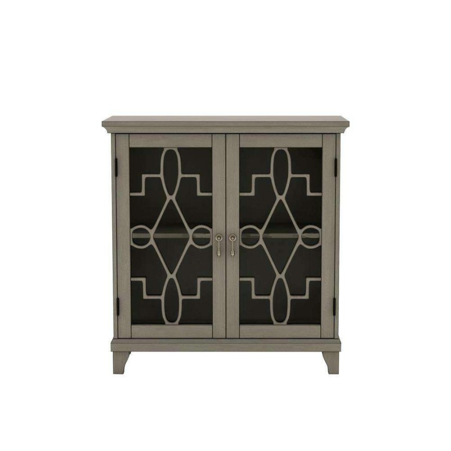 Living Room Furniture * | Fickel Gray Accent Cabinet With 2-Shelf By Furniture Of America