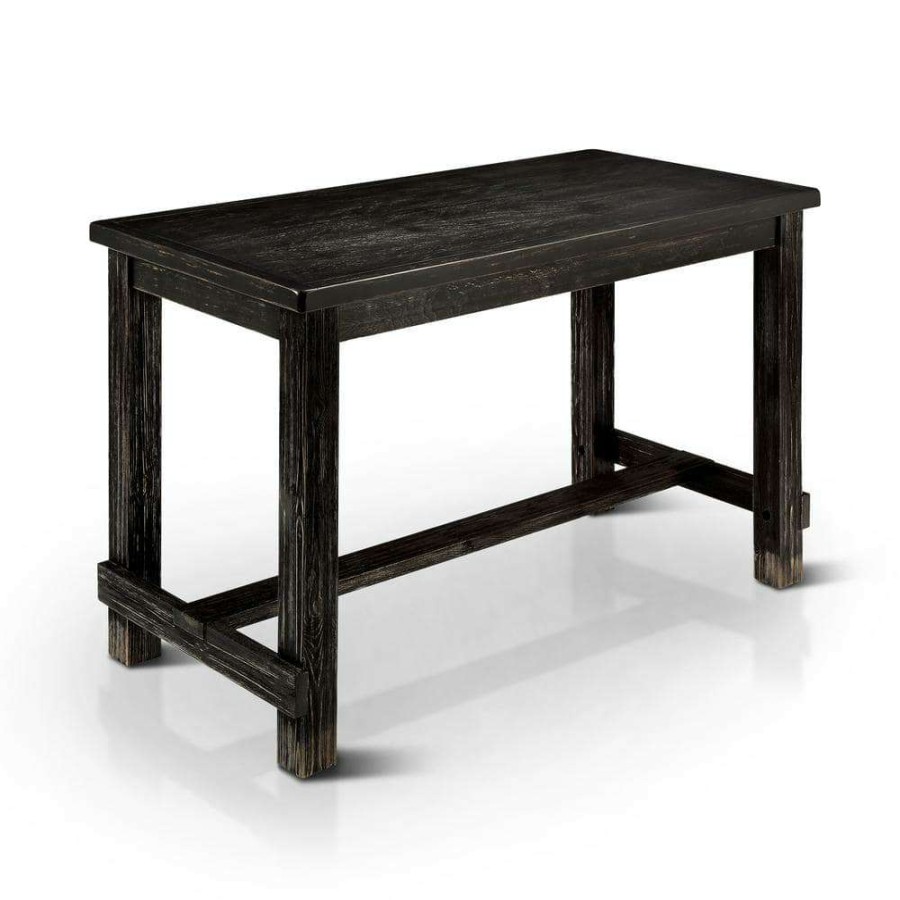 Kitchen & Dining Room Furniture * | Anthus Antique Black Counter Height Table By Furniture Of America