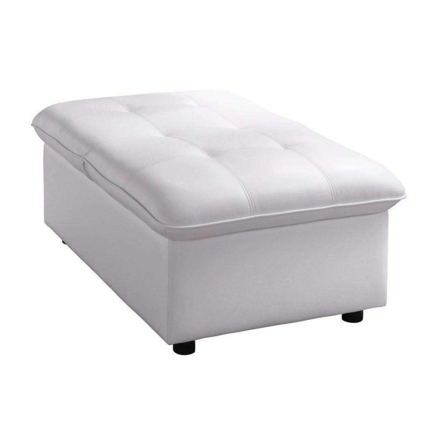 Living Room Furniture * | Houdanya White Futon Chair By Furniture Of America