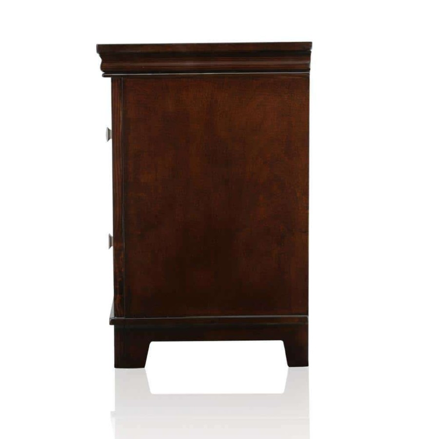 Bedroom Furniture * | Chandler 2-Drawer Cherry Nightstand By Furniture Of America