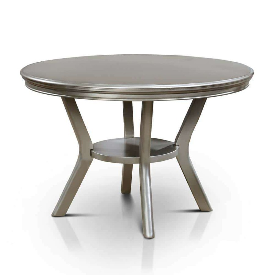 Kitchen & Dining Room Furniture * | Farben Champagne Round Dining Table By Furniture Of America