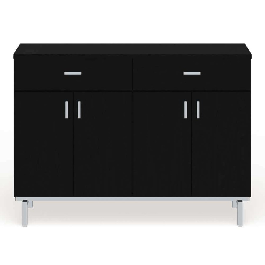 Kitchen & Dining Room Furniture * | Lanai Black Buffet With 2-Drawer By Furniture Of America