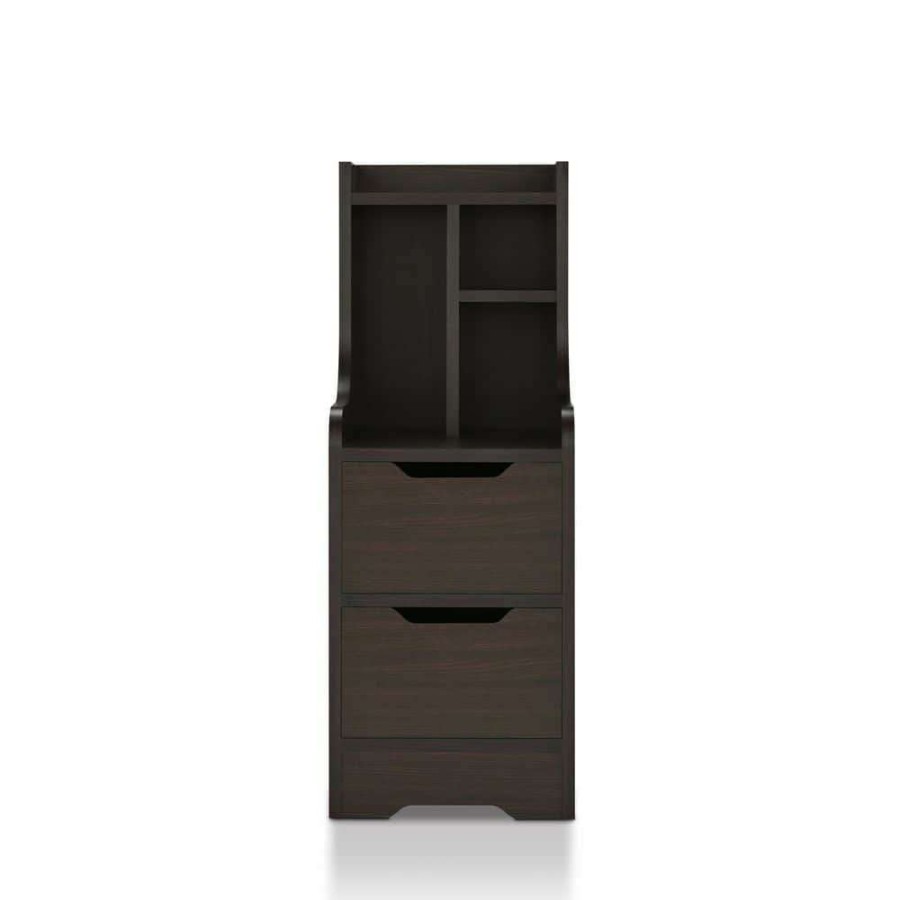 Bedroom Furniture * | Forstberg 2-Drawer Walnut Nightstand (31.5 In. H X 11.5 In. W X 15.7 In. D) By Furniture Of America