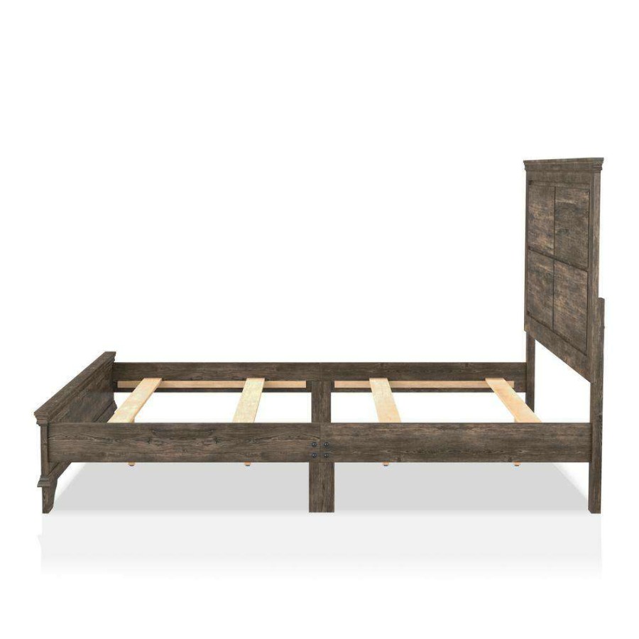 Bedroom Furniture * | Ragena Gray Wood King Platform Bed By Furniture Of America