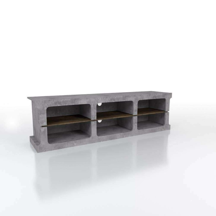 Living Room Furniture * | Frankee 71 In. Cement Tv Stand Fits Tv'S Up To 82 In. By Furniture Of America