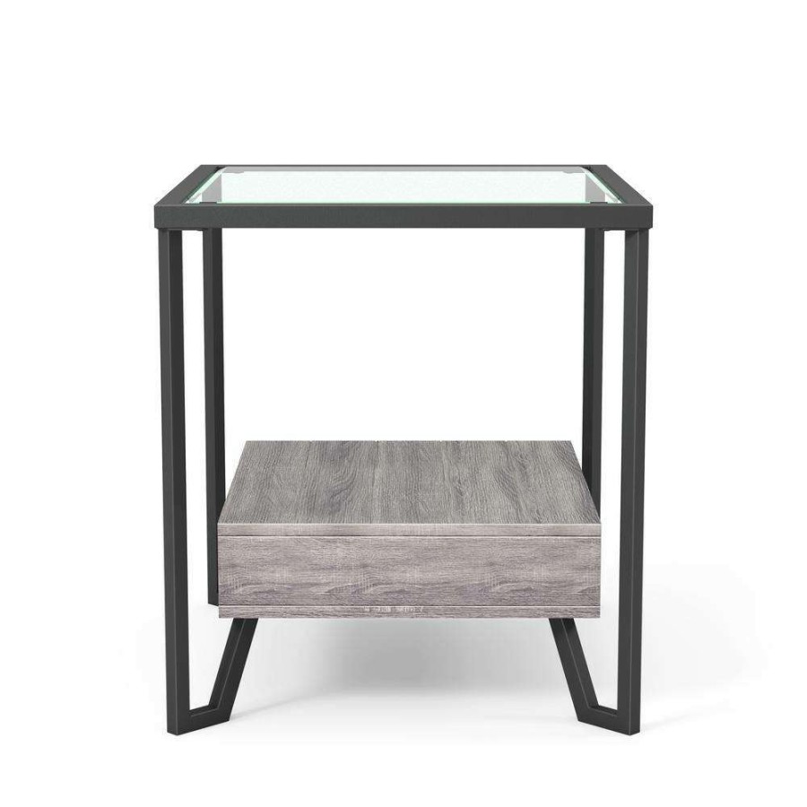 Living Room Furniture * | Vihaan Gray And Black End Table By Furniture Of America