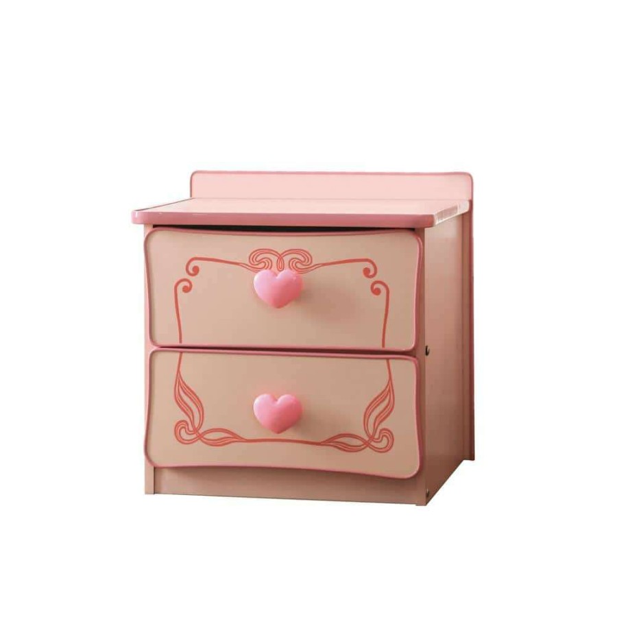 Bedroom Furniture * | Mikelsen 2-Drawer Pink Nightstand By Furniture Of America