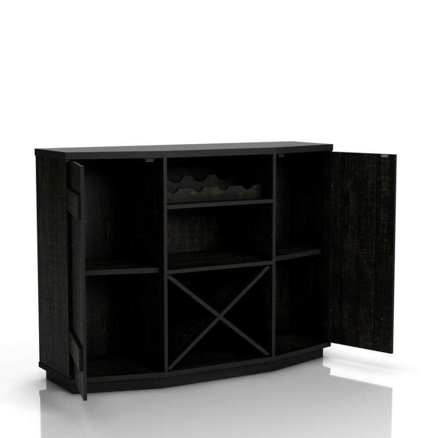 Kitchen & Dining Room Furniture * | Shutler Reclaimed Black Oak Buffet With 2 Shelves By Furniture Of America