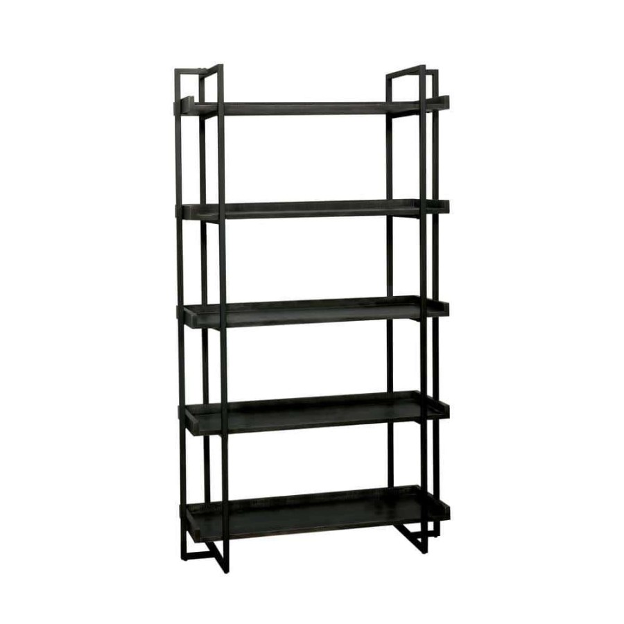 Home Office Furniture * | Kimbra 40.5 In. W X 72 In. H X 15.38 In. D Black 5-Tier Ladder Shelf By Furniture Of America